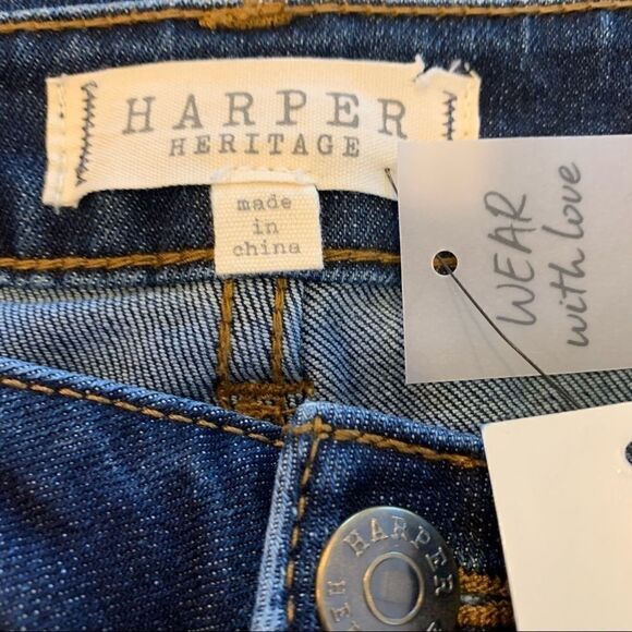 Harper Heritage High Rise Straight Leg Crop Jeans - Picture 9 of 11